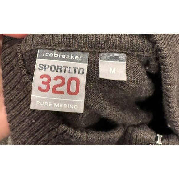 Icebreaker Men’s Sportltd 320 Pure Merino Brown Sweater Medium EUC - Picture 4 of 6